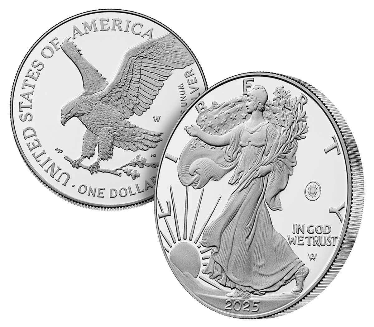 2025 Laser Engraved American Eagle One Ounce Silver Proof Coin Side