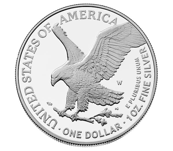 250th Anniversary United States Army American Eagle One Ounce Silver Proof Coin Back